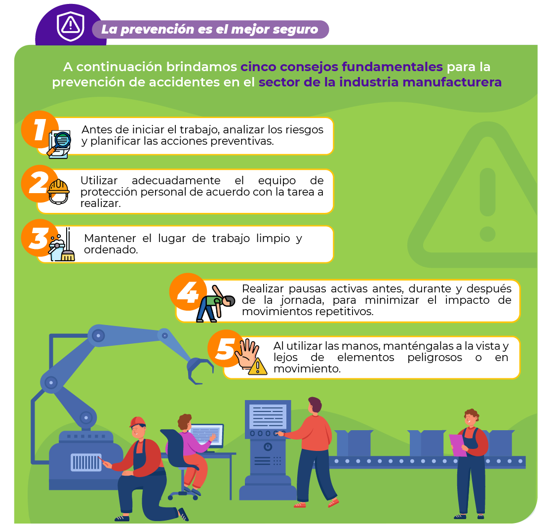 Medidas de prevención de accidentes del sector de la industria manufacturera