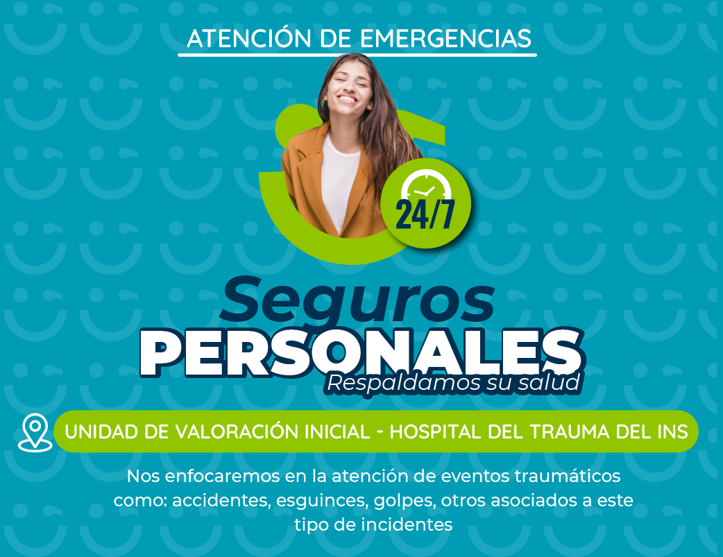 Banner atención de emergencias seguros personales en el Hospital del Trauma