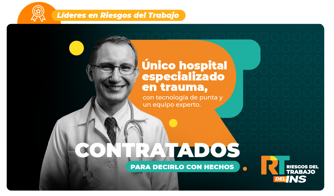Médico viendo a cámara y en el texto se lee "Único hospital especializado en trauma de la región"