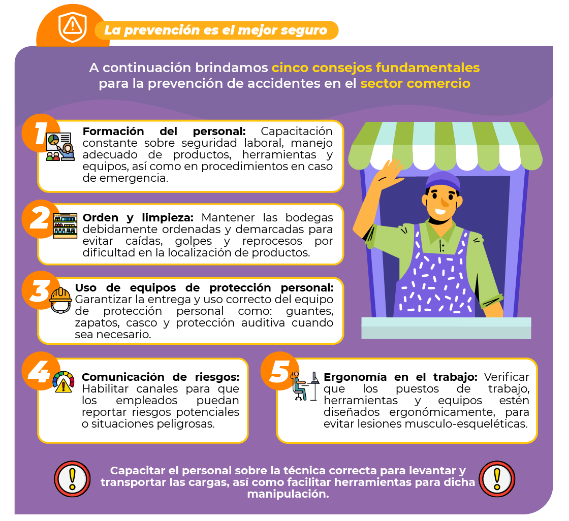 Medidas de prevención de accidentes sector comercio