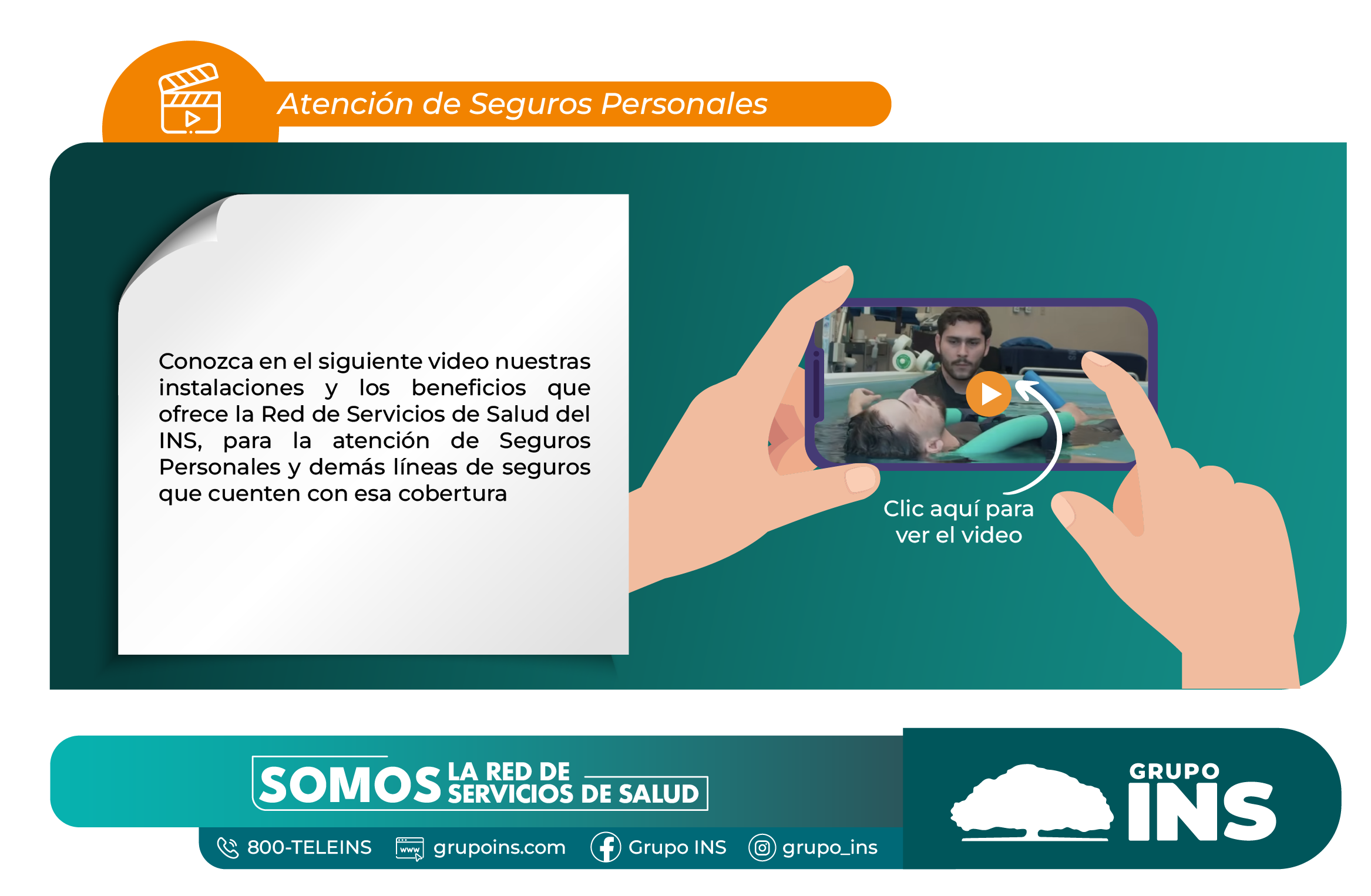 La nota dirige a un video para conocer los beneficios de la Red de Servicios de Salud para los pacientes de pólizas de seguros personales